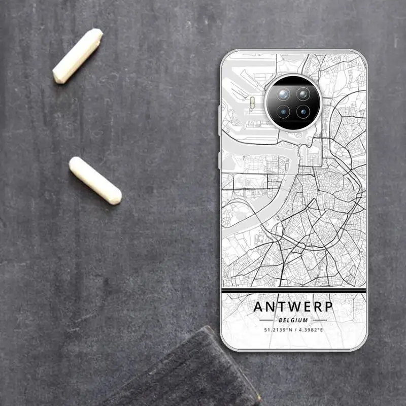 

London Country Sketch City Map Phone Cases Transparent for Xiaomi Redmi note 10 t 8 9 pro lite 11