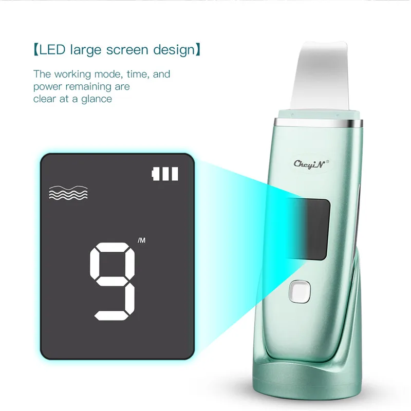 

24000Hz Ultrasonic Skin Scrubber Microcurrent Dead Skin Remover EMS Spatula Blackhead Acne Extractor Shovel Facial Lifting Tool