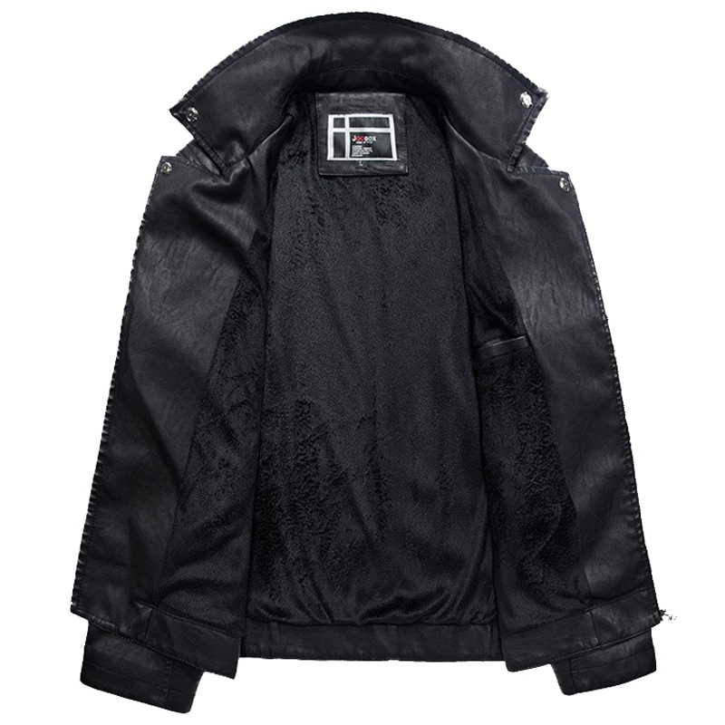 Горячая Распродажа Осень Зима кожаные куртки мужские повседневные флисовые