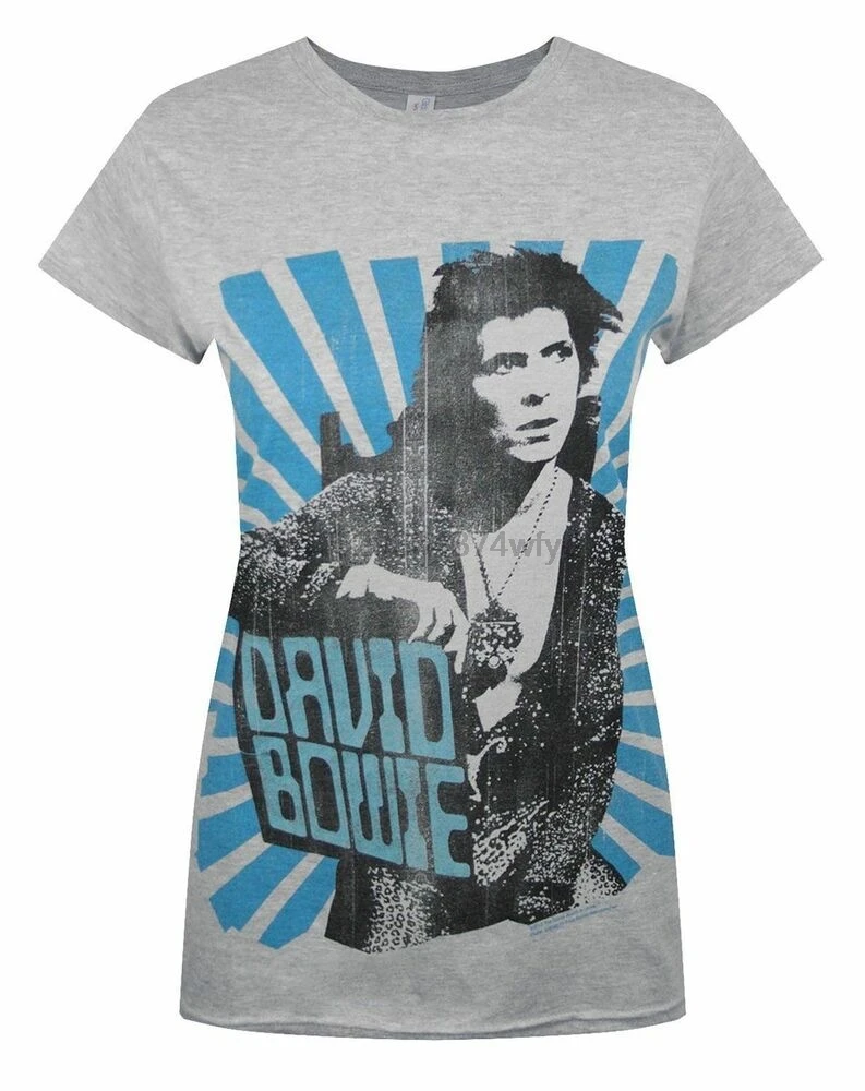 Футболка женская Приталенная голубая балка David Bowie|Мужские футболки| |