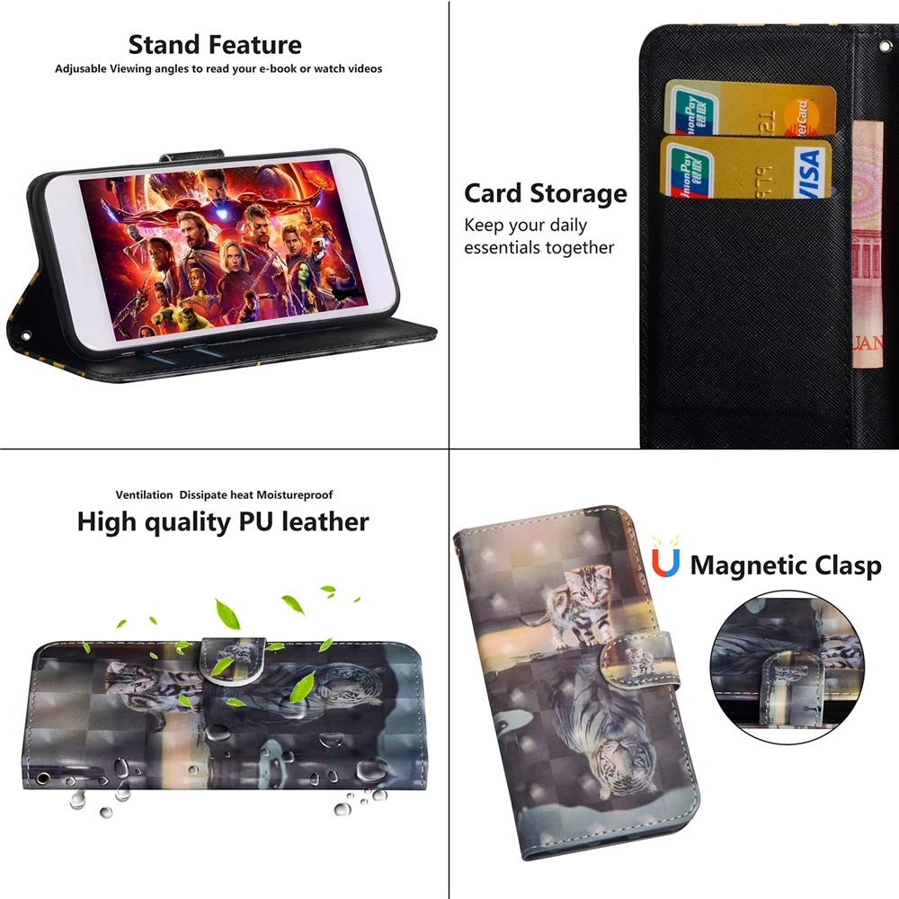 

3D Luxury Wallet Case For Asus Zenfone 6 ZS630KL ZB633KL ZB631KL ZB601KL ZB602KL ZB555KL Cover Book Flip Style Mobile Phone Case
