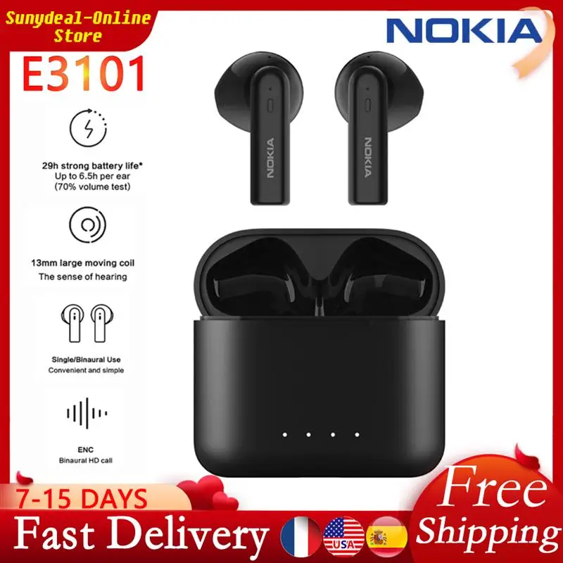 

Nokia E3101 Wireless Earphone SBC Stereo TYPE-C Low Latency Noise Reduction Bluetooth-Compatible 5.1 Headset For Nokia Headphone