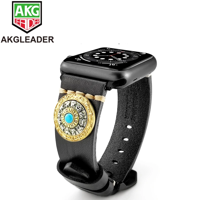 

AKGLEADER Genuine watch band with Hand Spinner fidget Zinc Alloy for apple watch 1 2 3 4 5 6 watchband 40mm 44mm iwatch bands