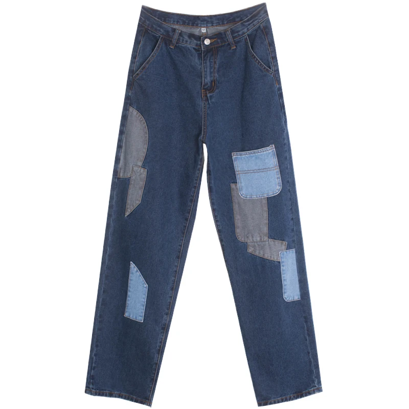 Женские прямые джинсы трубы в гонконгском стиле свободные тонкие с высокой