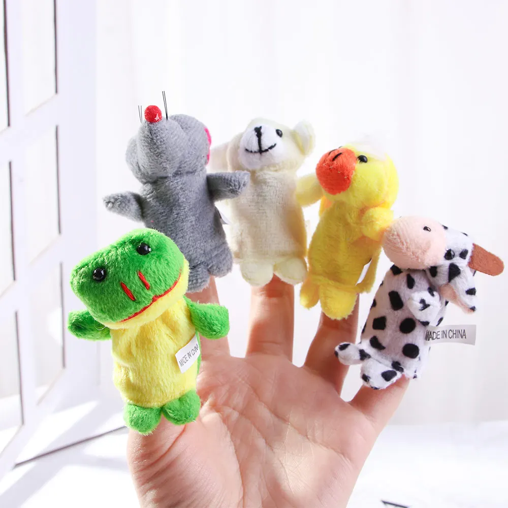 10 шт. милые семейные пальчиковые куклы с мультяшными животными мягкие игрушки