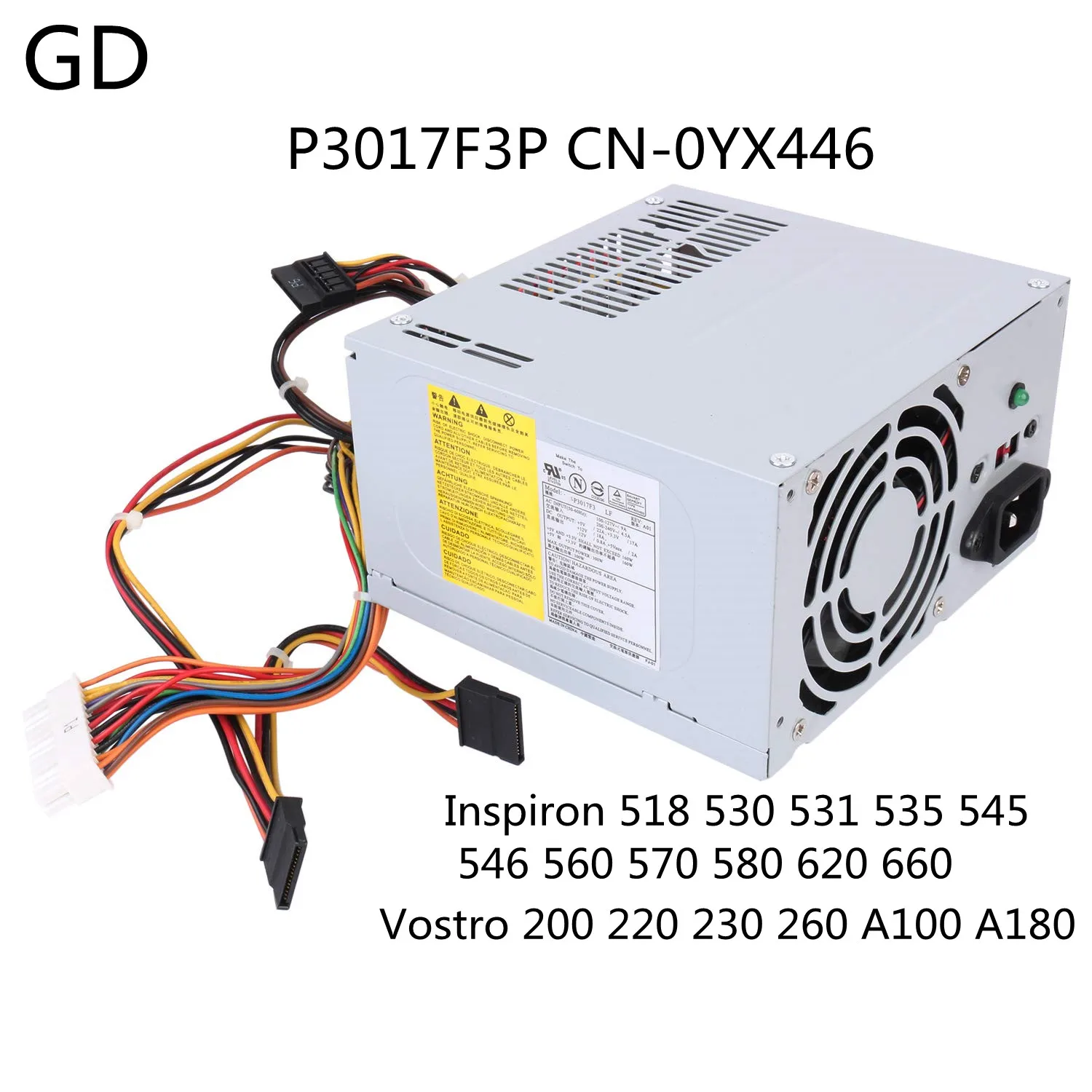 GD новый оригинальный для Dell Vostro 200 260 Inspiron 530 531 источник питания 300 Вт P3017F3P CN-0YX446