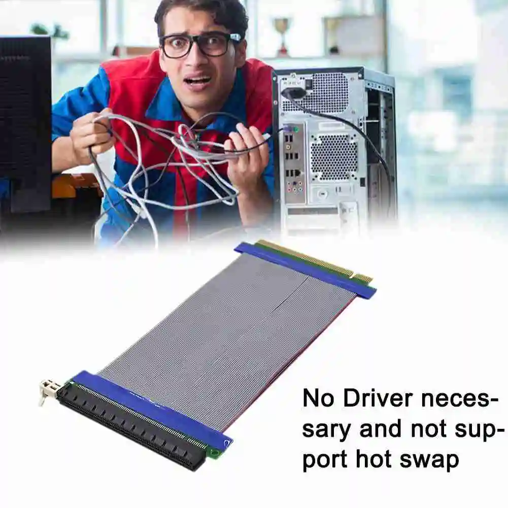 Компьютер Графика карты кабель адаптер Папа-мама PCI-E16X удлинитель кабеля