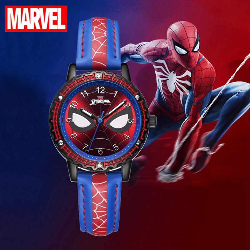 Крутые детские часы Человек паук с мягким ремешком кварцевые модные спортивные