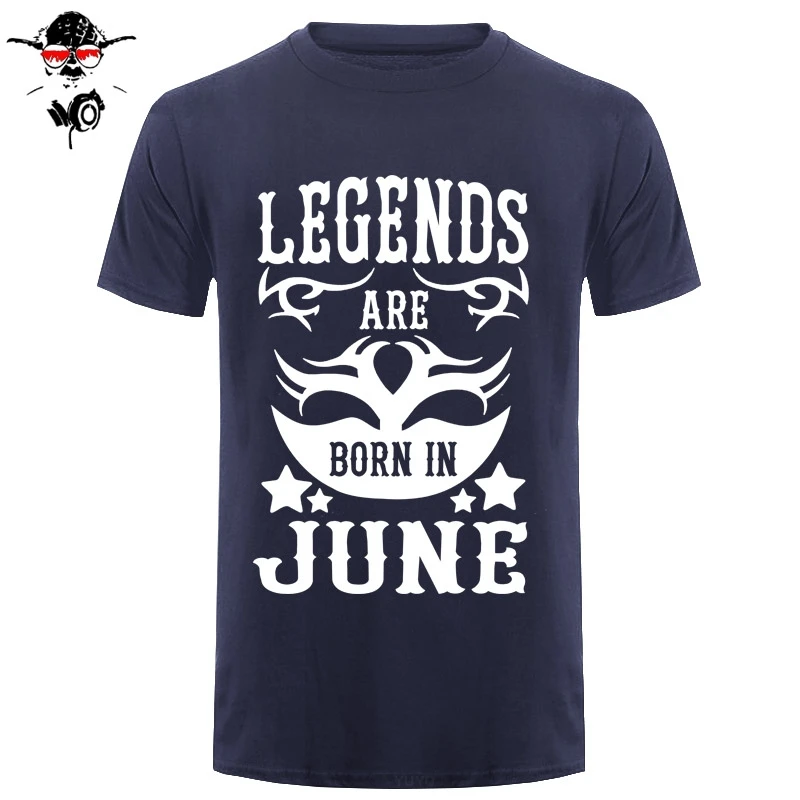 Летняя мужская футболка с принтом Legends Are Born In June футболка-забавный подарок на
