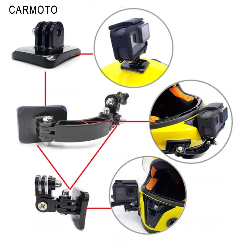 Регулируемый мотоциклетный шлем подбородок крепление для GoPro держатель камеры набор портативный strongнагрузка емкость легкий легко установить фиксированный