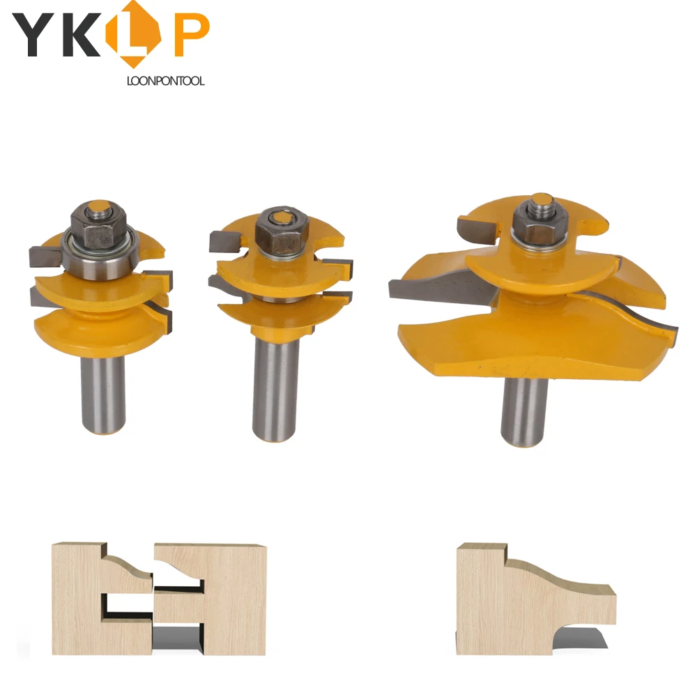 

3x 1/2" Shank Ogee Rail & Stile Raised Cutter Panel Cabinet Door Router Bit Set