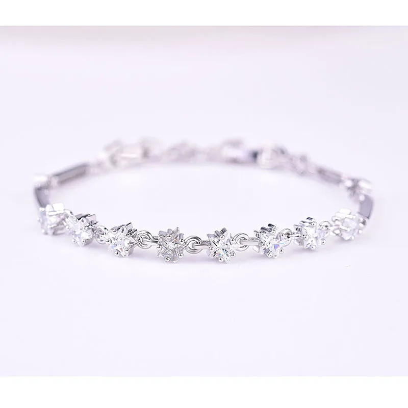 

S925 Sterling Silver color Bracelet 1.5 Carats Diamond Bracelet for Women Argent Pulseira Feminina Silver 925 Jewelry Bracelet
