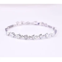 s925 sterling silver color bracelet 1 5 carats diamond bracelet for women argent pulseira feminina silver 925 jewelry bracelet