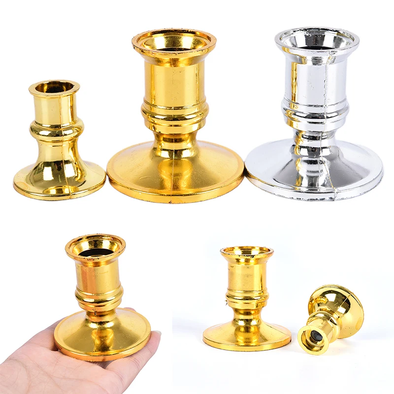 

2pcs Plastic Candle Base Holder Pillar Candlestick Stand For Electronic Candles holder Christmas Party Home Wedding Decoaration