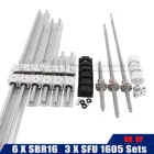 SBR16 наборы с ЧПУ линейная направляющая любой длины 6 наборов линейная направляющая SFU1605 шариковый винт DSG16H гайка линейный подшипник блоки