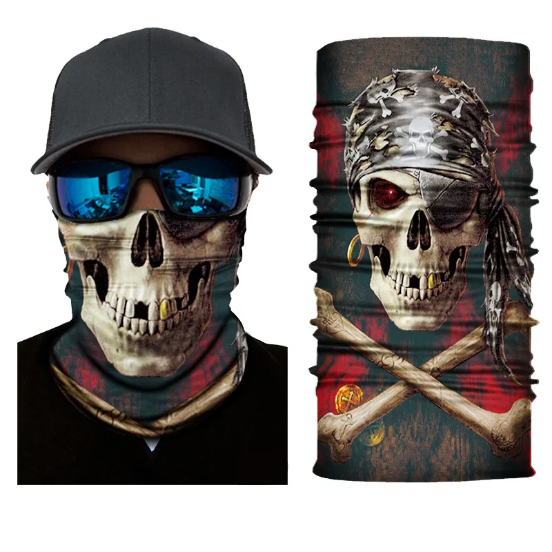 

Outdoor riding magic scarf personalized skull head digital printing versatile mask for sweat absorption and ventilation
