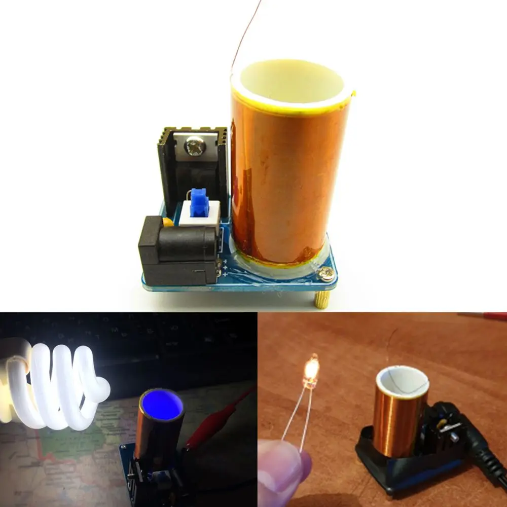 BD243 мини Tesla Coil технология прерывистое Освещение магический реквизит электронные