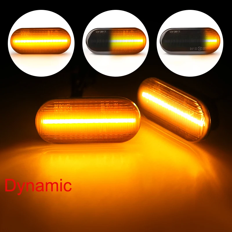 Dynamic 2 шт./пара автомобильный сигнал поворота Янтарный динамический лампы светодиодные боковые габаритные огни 12В светильник для Volkswagen VW Passat 3BG Bora Golf сиденье для Polo Ibiza - Испускаемый цвет: Dynamic