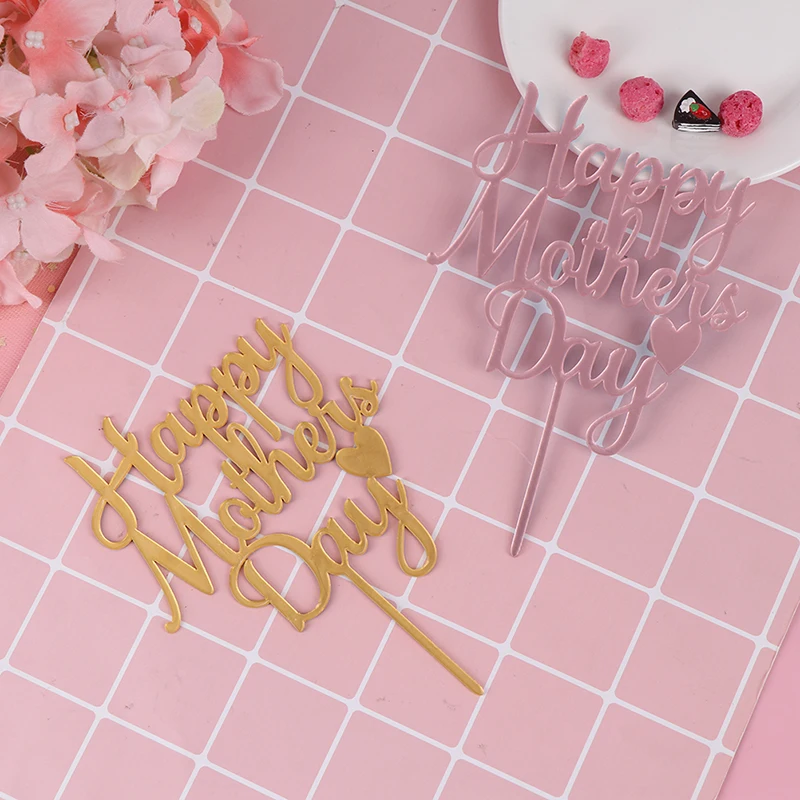 С Днем Рождения мама акриловый торт фигурки жениха и невесты Зеркало золотистого