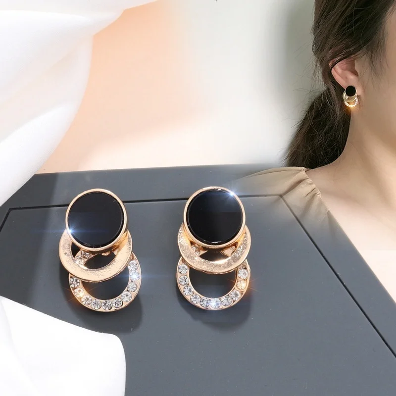 Модные изысканные Многослойные Круглые серьги темпераментные Высококлассные