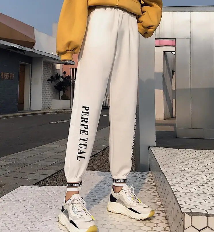 Осенние женские брюки японские Kawaii Harajuku Ulzzang повседневные свободные Ins Harlan повседневные брюки женская одежда для женщин