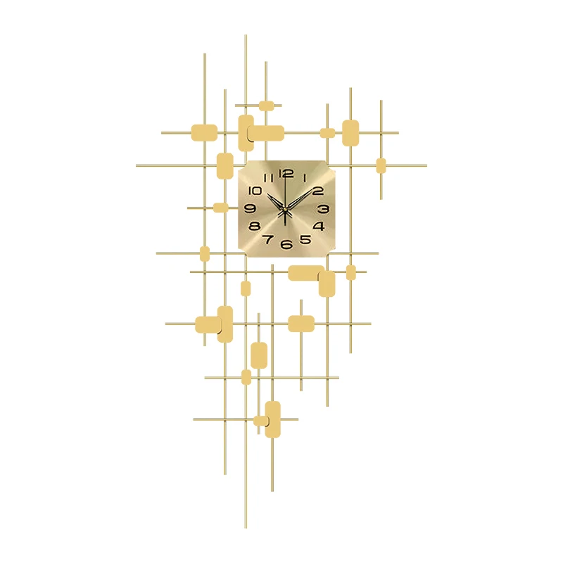 Luxury Wrought Iron Wall Clocks Hanging Ornaments Crafts Home Room Metal Clock Mural Decoration 3D Sticker | Дом и сад