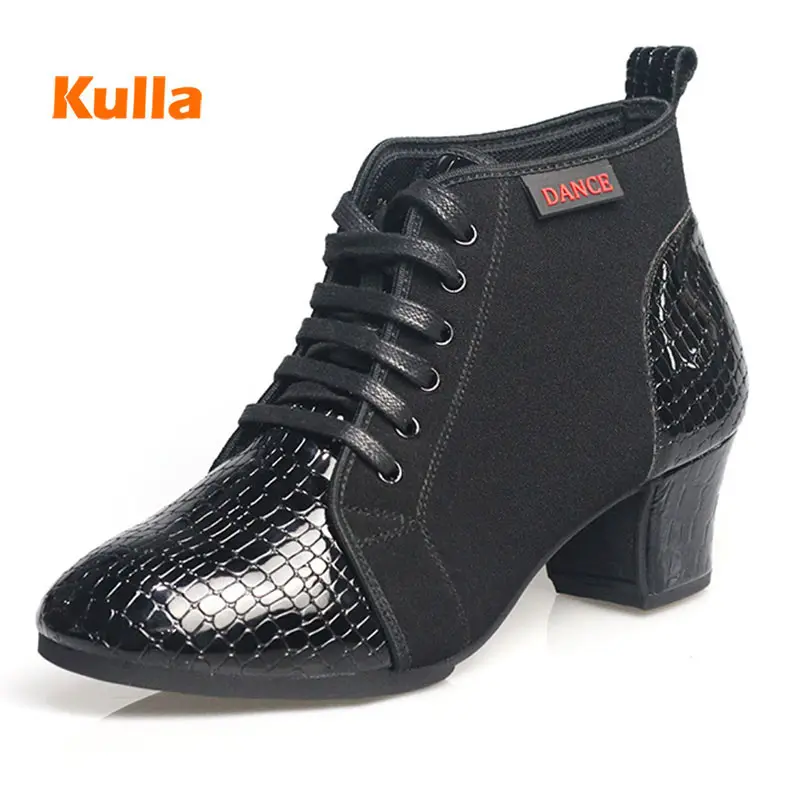Women Jazz Latin Dance Boots Salsa Ballroom Dancing Shoes 3cm 5cm Female High Heels High Top Outdoor Ladies Woman Dance Sneakers
