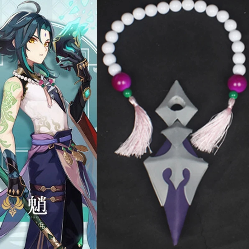 Парусиновая обувь для косплея Game Genshin Impact Xiao 40 см зеленый смешанный парик аниме