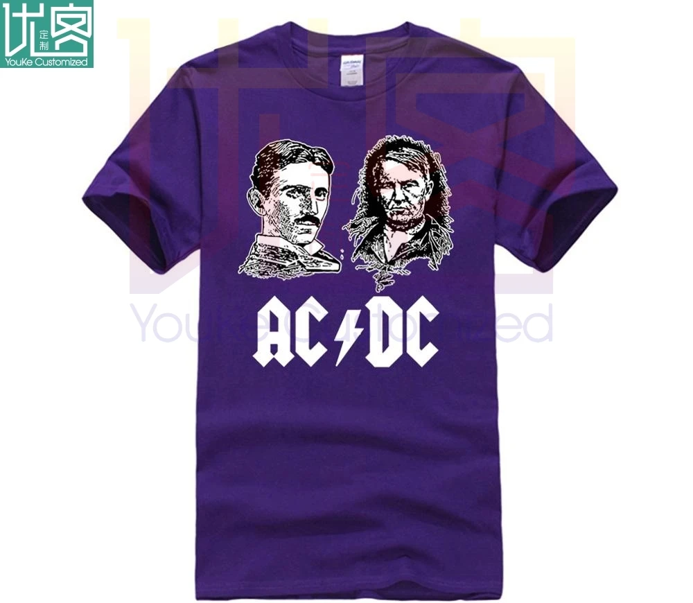 

AC Tesla Edison Edison Thomas scientists Subject T-shirt Men's and men's short sleeve T-shirt