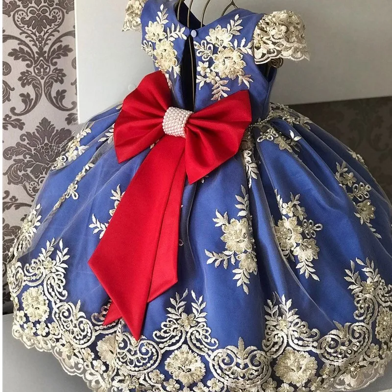 

Embroidered Flower Princess Dress Birthday 4-10 Years Party Kids Dresses for Girls Wedding Evening Formal Chidlren Clothing