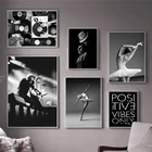 Модная картина с изображением фигуры, черный и белый плакат, балерины, музыканты, картина, виниловые плакаты и принты для декора гостиной