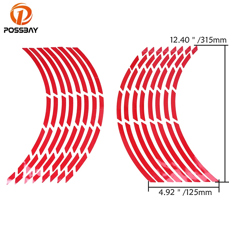 Автомобильные наклейки на колеса POSSBAY для мотоцикла велосипеда Стайлинг полоса