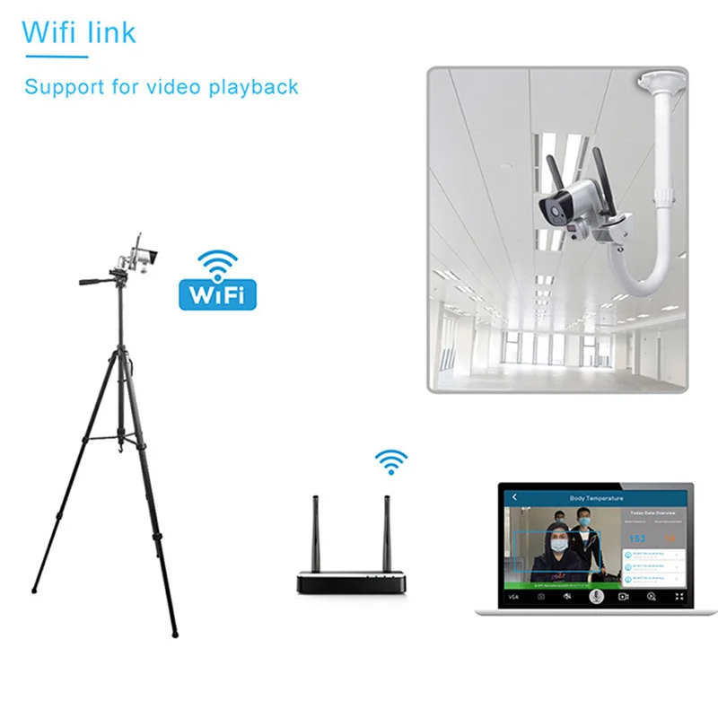 Wi Fi датчик температуры человека с аккумулятором 1080P|Камеры видеонаблюдения| |