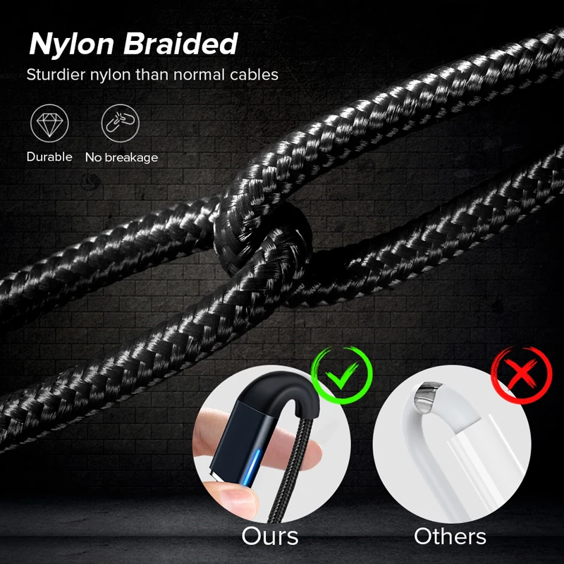 GETIHU 2 м Быстрый Магнитный кабель 3A Быстрая зарядка 3,0 Micro USB зарядное устройство type C для iPhone X 8 7 6 Магнитный шнур для мобильного телефона