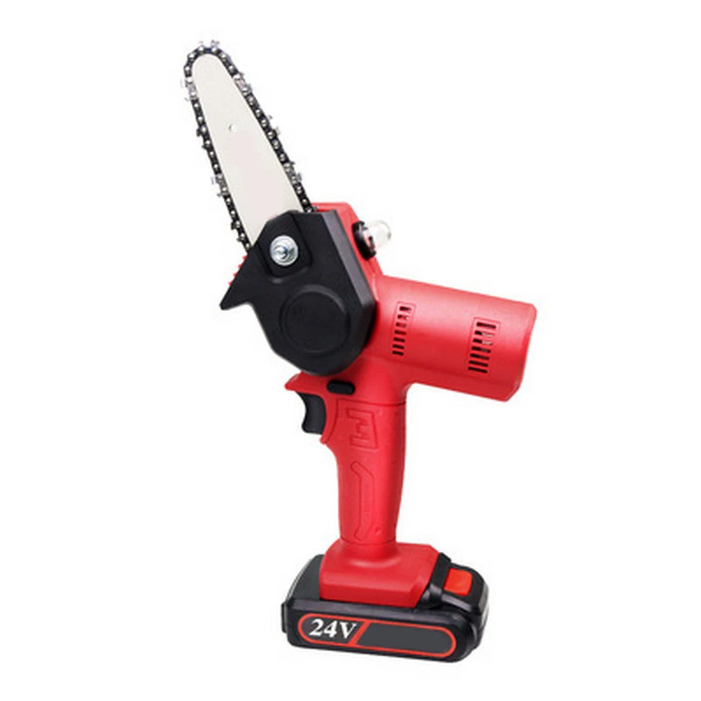 1200W 4 Inch Electric ChainSaw with 2 Rechargeable Battery Fruit Tree Woodworking Garden Tools One-Handed Wood Pruning Cutter