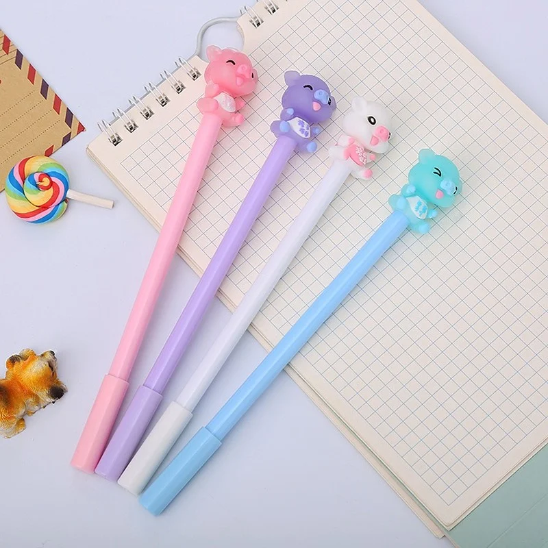 

36PCS Cute Pig Neutral Pen Creative Learning Stationery Student Water Pen Cartoon Office Supplies Signature Pen