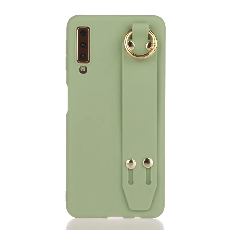 Ремешок на запястье чехол для телефона для samsung Galaxy A10 A20 A30 A40 A50 A70 A20E A10E A30S A50S Карамельный цвет чехол с браслет