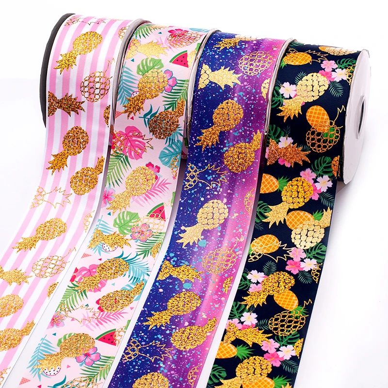 Золотая фольга для фруктов клубники ананаса арбуза 2 ярда 75 мм корсажная лента с