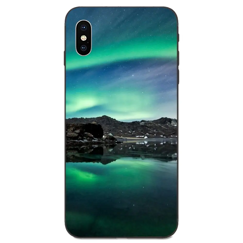 Для Apple iPhone 11 X XS Max XR Pro 4 4S 5 5S SE 6 6S 7 8 Plus ТПУ Модный Зеленый исландский Северный
