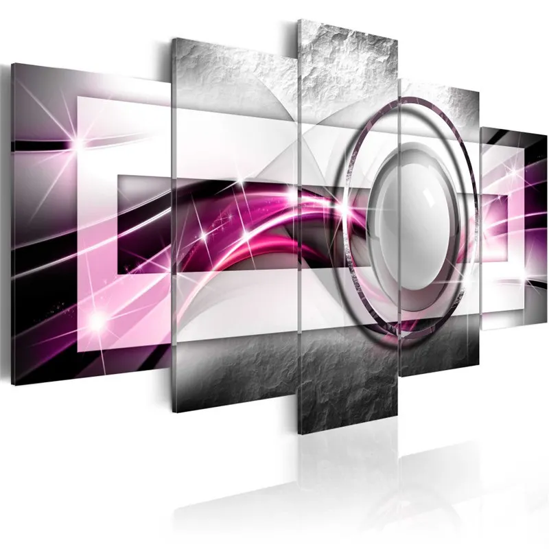 5 панелей мяч плакат Современная Абстрактная Картина на холсте красочные линии