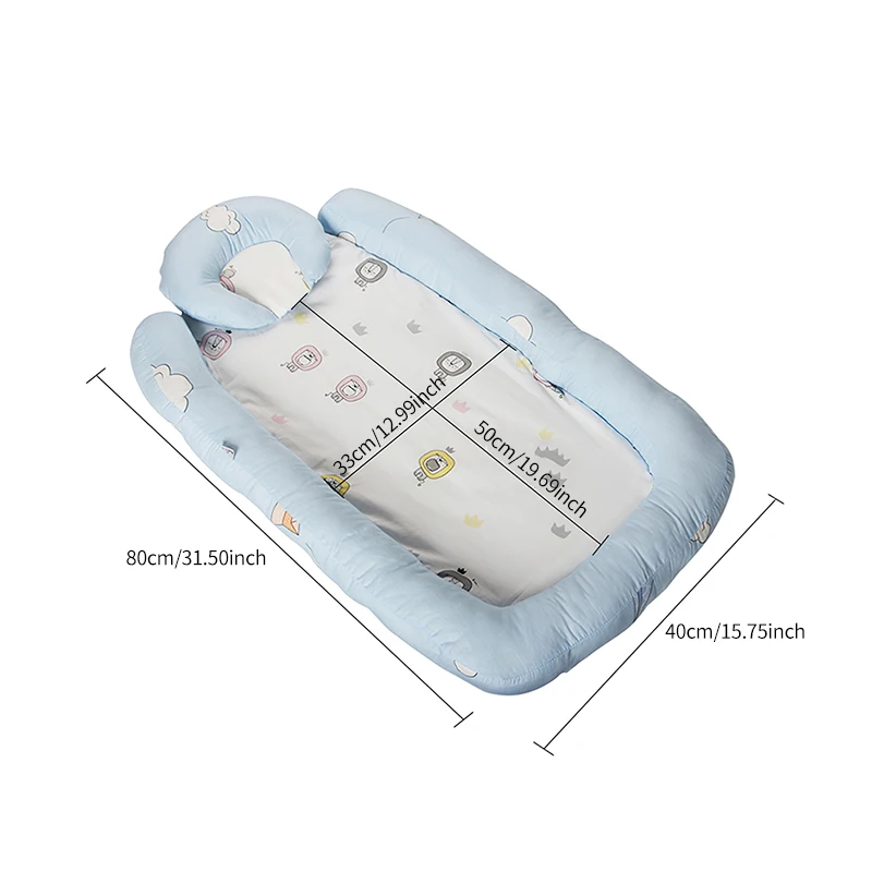 

Soft Baby Cribs Skin-Friendly Toddler Cotton Cradle Removable Baby Nest Bed Washable Baby Bassinet Comfortable Portable