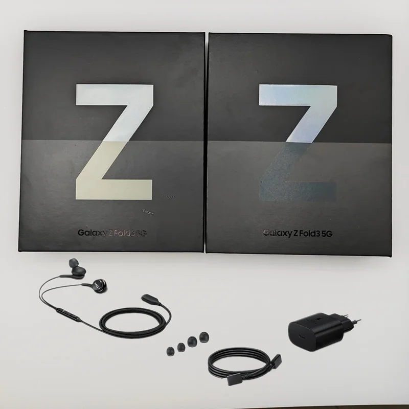 Total New Samsung Galaxy Z Fold3 5G Empty Retail Box  Accessories Packing Fold 3 Phones in Black/White/Green/Sliver Empty Box