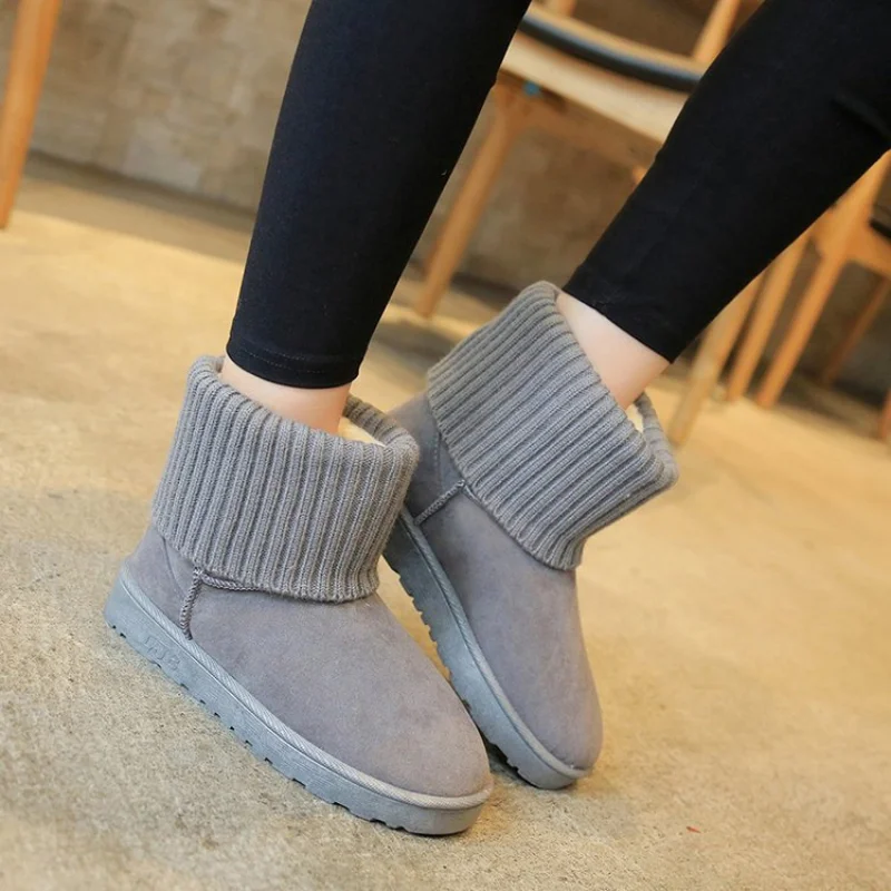 

Comfy Breathable Warm Female Light Soft Casual Fashion Shoes Women's Faux Fur Lining Vulcanized Snow Boots Zapatos Mujer 2021