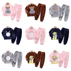 Комплекты детской одежды, детская одежда для сна, комплекты из топа и брюк для девочек, пижамные костюмы, одежда для сна для мальчиков, детская зимняя одежда