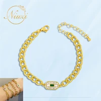 creative zircon bracelets for women delicate clip shape chained bracelets luxury party wedding female accessories paired things