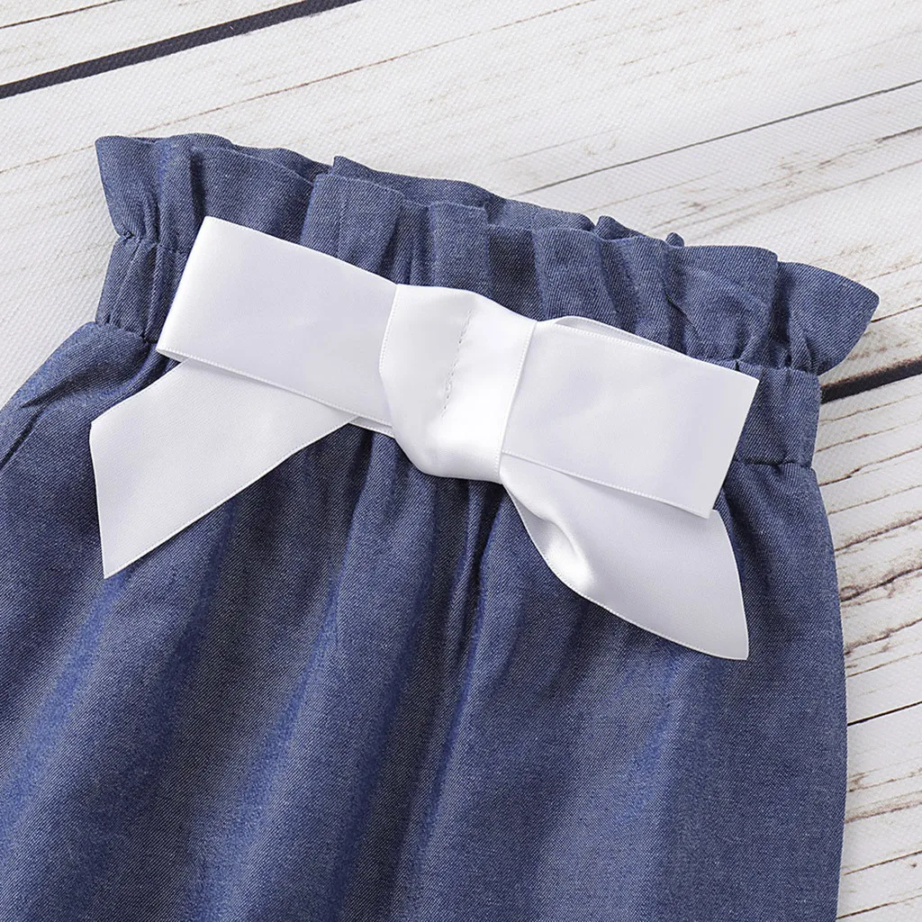 Новейшая одежда Комплект одежды для девочек 2020 малышей с расклешенными рукавами