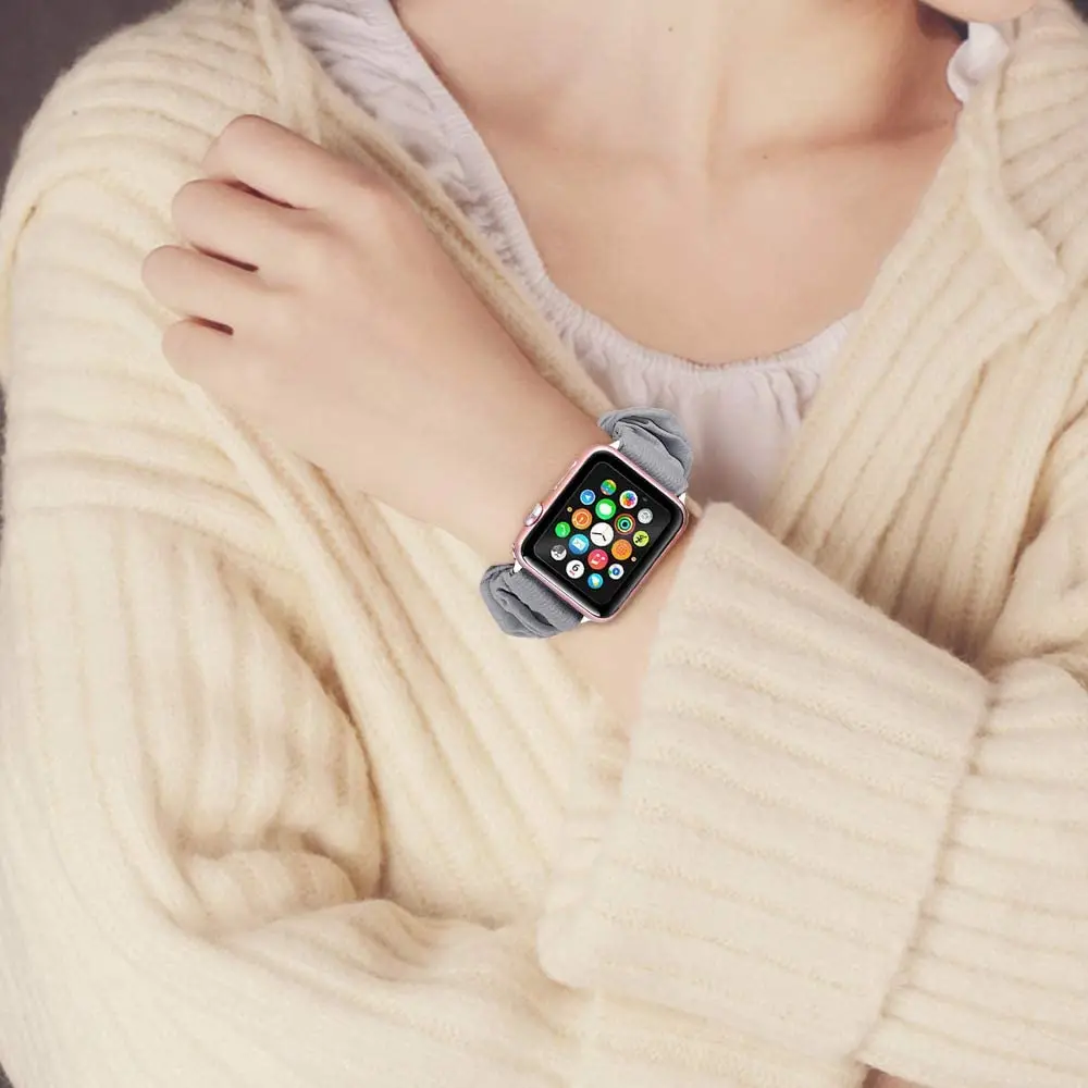 Резной ремешок для Apple watch series 6 5 4 se iWatch 3 38 мм 42 Женский эластичный пояс correa Браслет