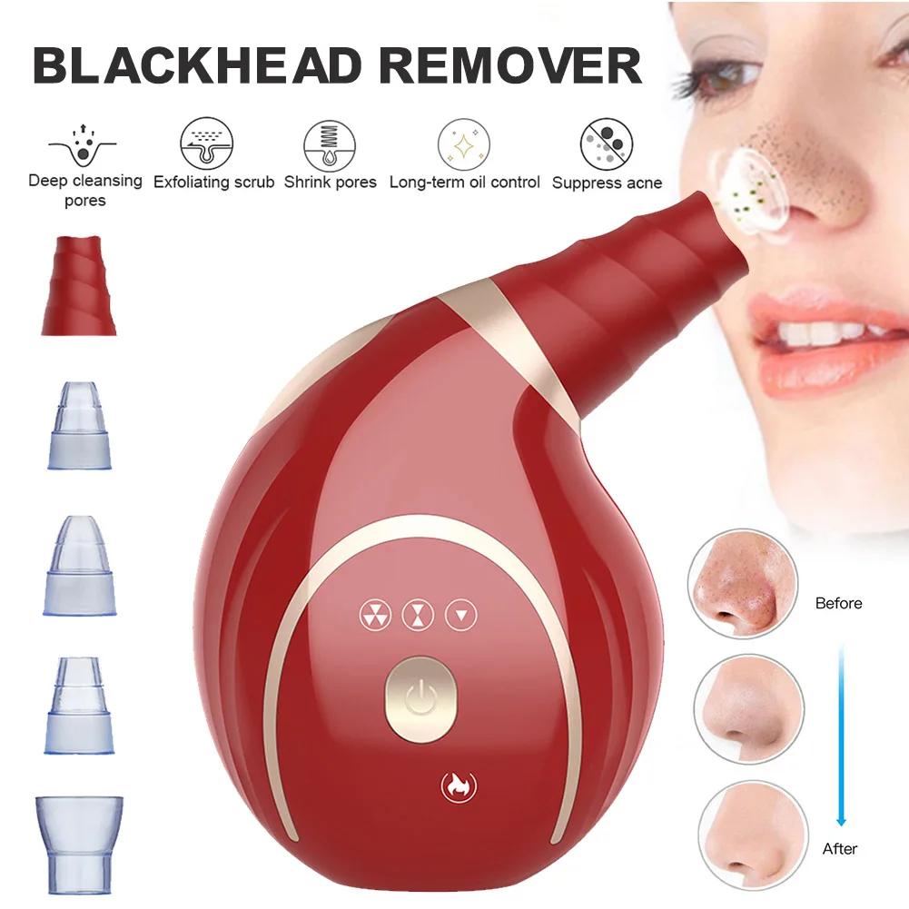 

SEEKLOVE Small Conch Electric Vacuum Blackhead Remover Facial Skin Blemishes Removal Pore Acne Cleaner Device Comedone Extractor