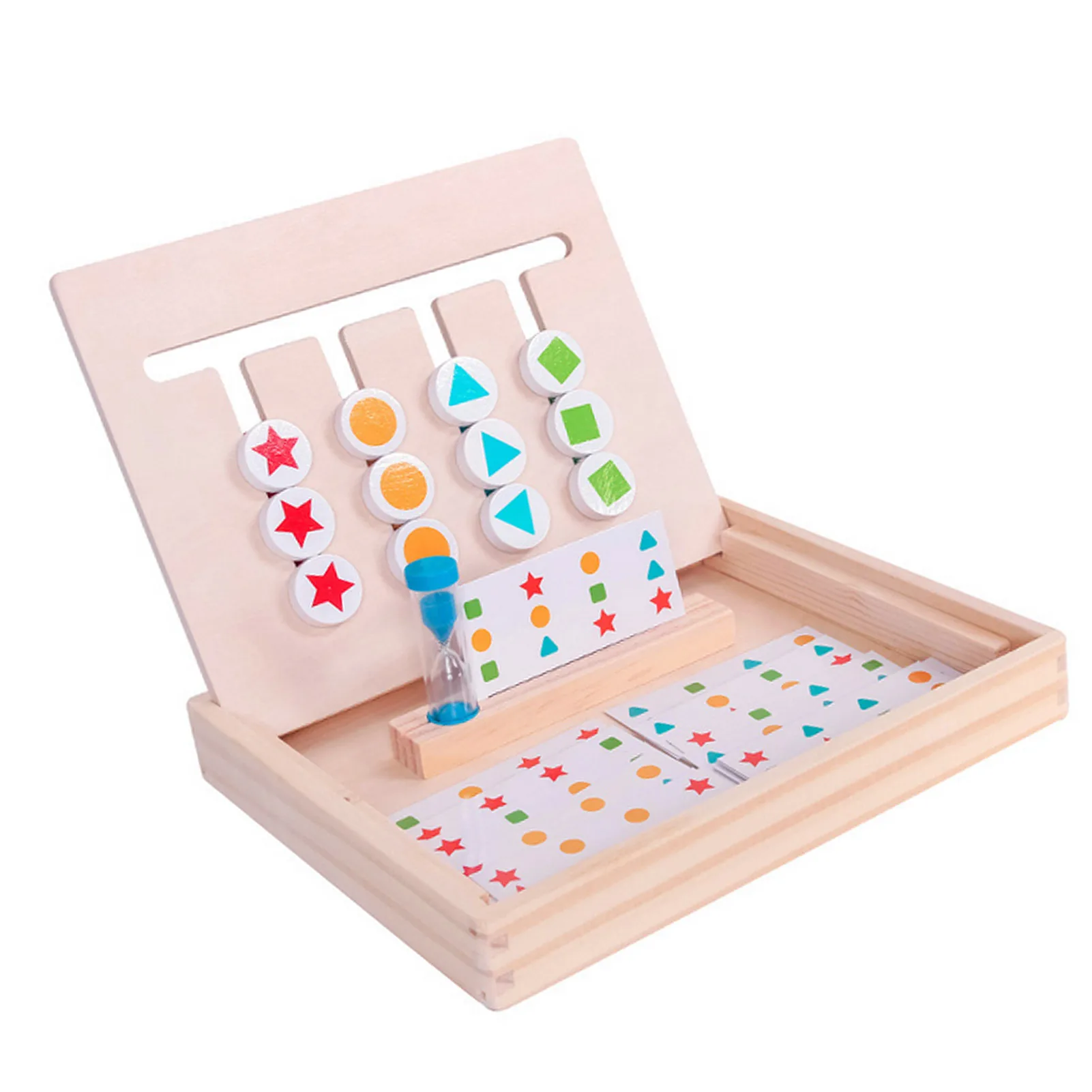 

Children Wooden Board Games Shape Color Matching Puzzle Montessori Early Educational Toy Kids Logical Thinking Training Toy