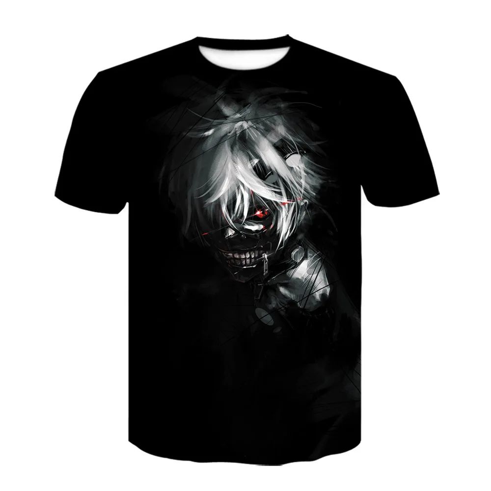 

2021 New Tokyo Ghoul Loose Plus Size Short Sleeve T-shirt Jin Muyan Cartoon 3D Summer New Anime Peripheral